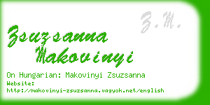 zsuzsanna makovinyi business card